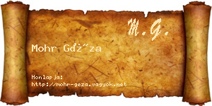 Mohr Géza névjegykártya