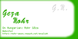 geza mohr business card