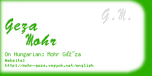 geza mohr business card